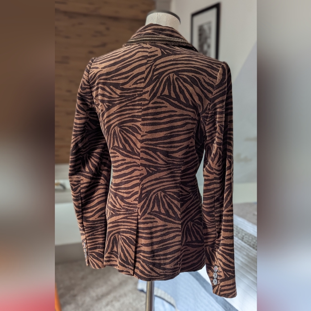 Brown Zebra Print Women's Jacket - Picture 6 of 8